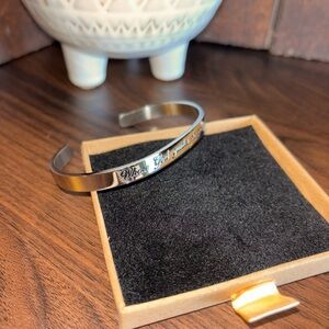 Joycuff new Silver Engraved Cuff Bracelet with scripture